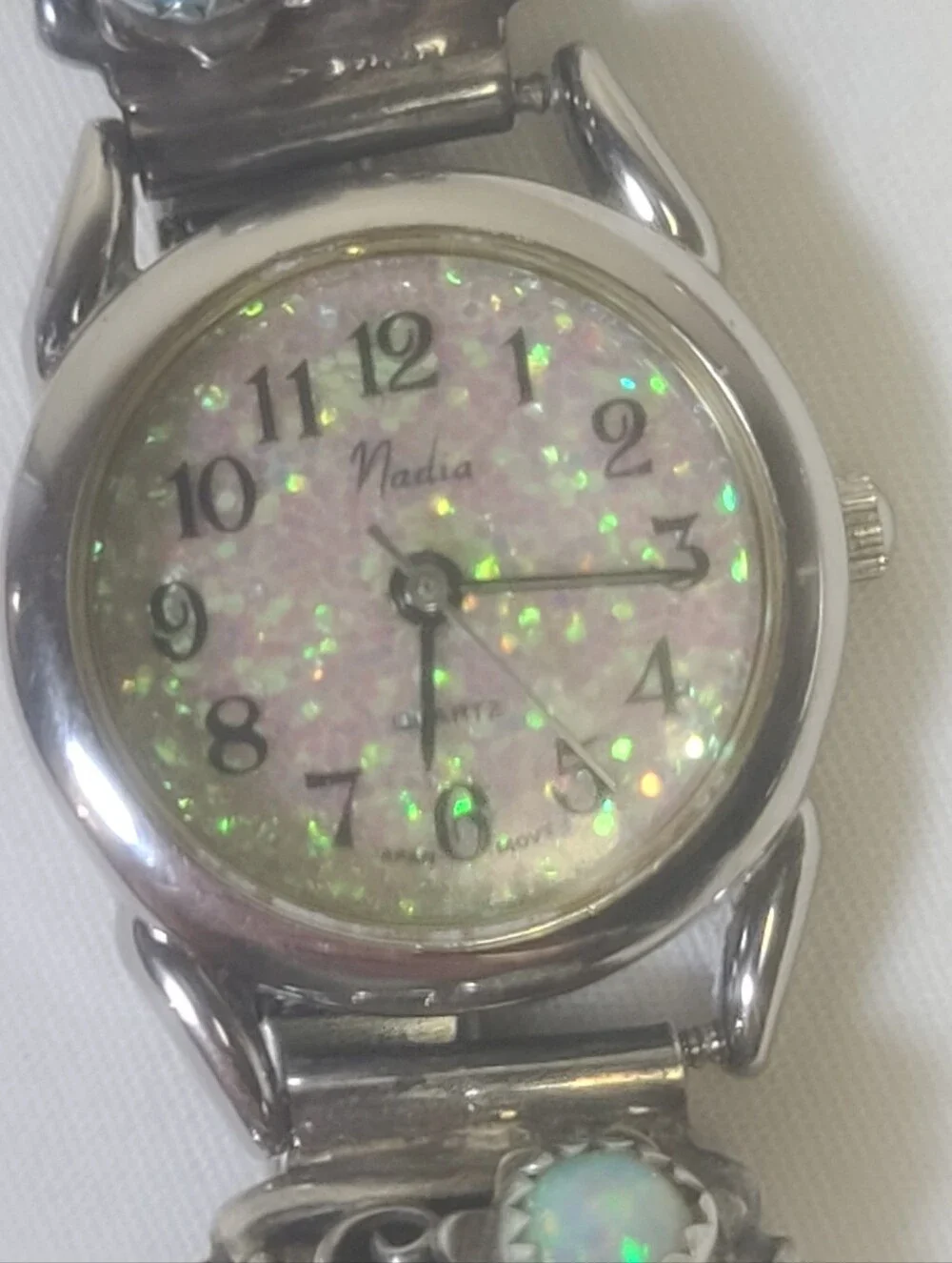 Nadia Women’s Native American Benjamin James Sterling Silver Opal Inlay Watch